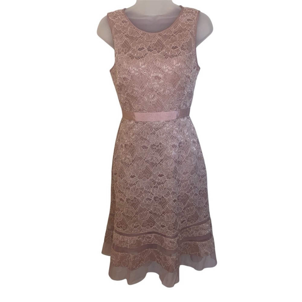 BCBGMaxAzria Pink A-Line Midi Dress